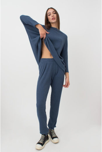 Штаны с манжетами в рубчик WARMLY TOUCH 4308/150 Giulia (epruse), синий Штаны с манжетами в рубчик WARMLY TOUCH 4308/150 Giulia (epruse), синий
