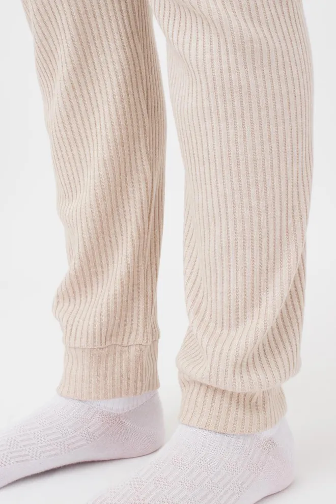 Штани з манжетами в рубчик WARMLY TOUCH 4308/150 Giulia (milk), бежевий