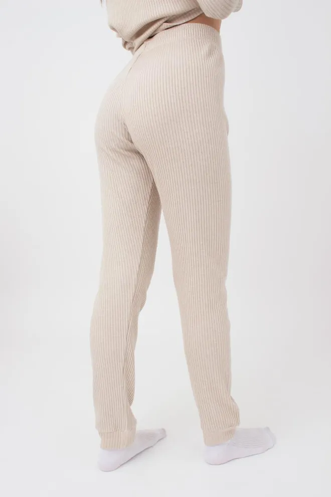 Штани з манжетами в рубчик WARMLY TOUCH 4308/150 Giulia (milk), бежевий