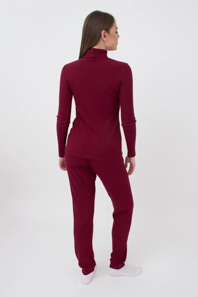 Штани з манжетами в рубчик WARMLY TOUCH 4308/150 Giulia (bordo), бордовий