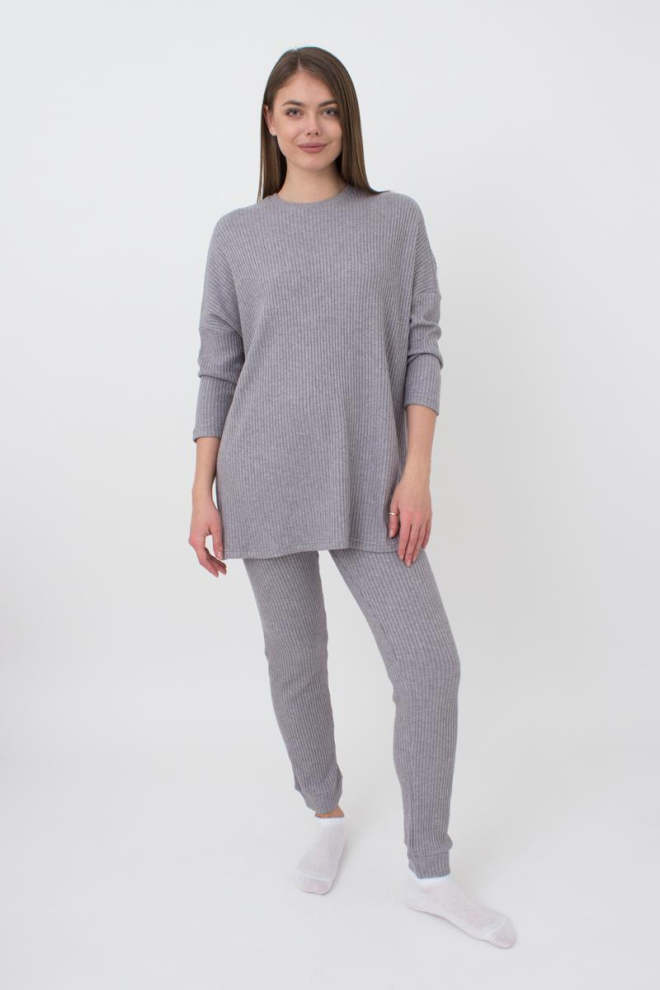 Штани з манжетами в рубчик WARMLY TOUCH 4308/150 Giulia (grey), сірий