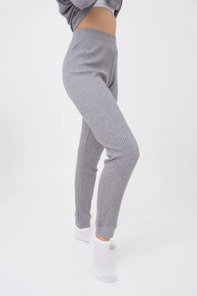 Штани з манжетами в рубчик WARMLY TOUCH 4308/150 Giulia (grey), сірий