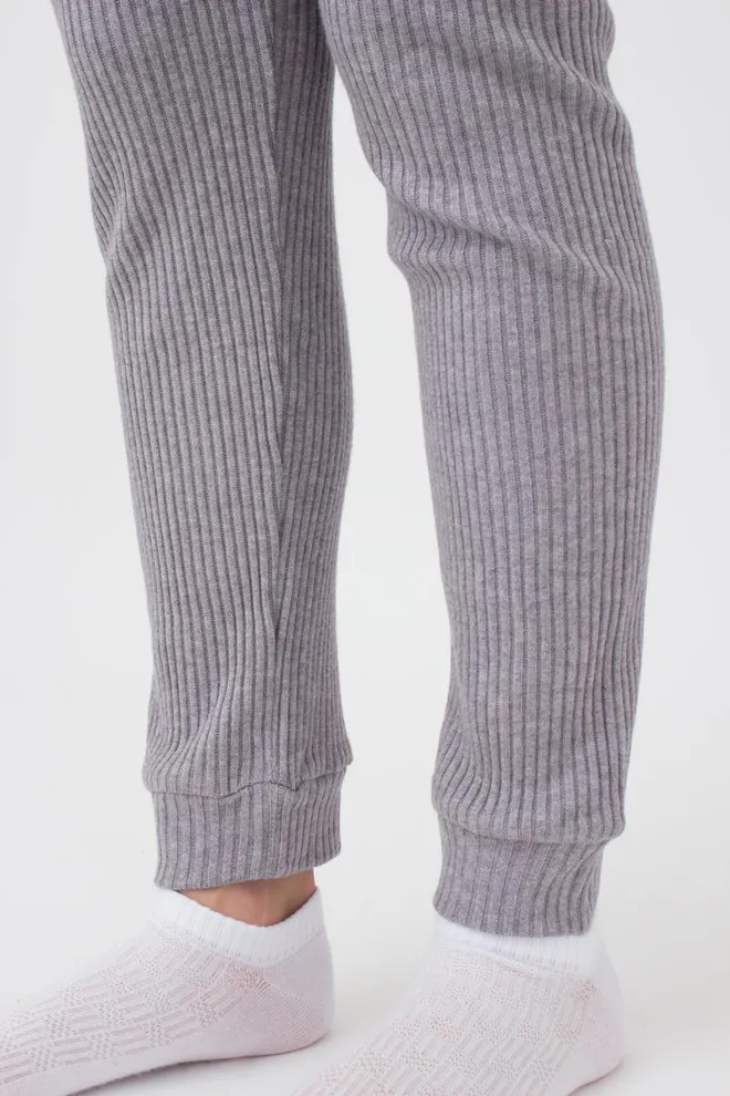 Штани з манжетами в рубчик WARMLY TOUCH 4308/150 Giulia (grey), сірий