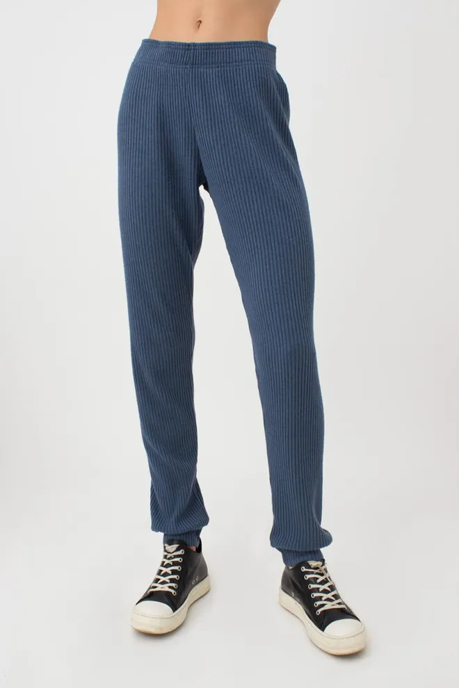 Штани з манжетами в рубчик WARMLY TOUCH 4308/150 Giulia (epruse), синій