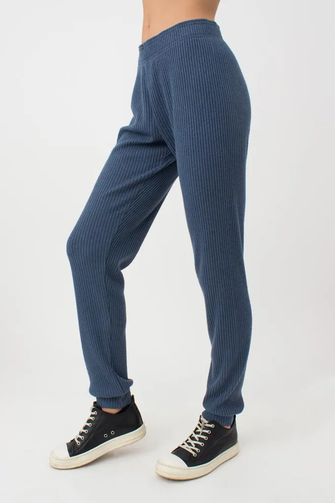 Штани з манжетами в рубчик WARMLY TOUCH 4308/150 Giulia (epruse), синій