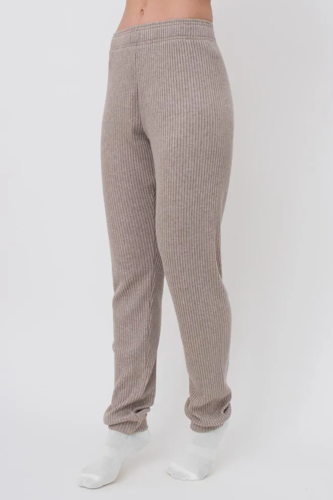 Штани з манжетами в рубчик WARMLY TOUCH 4308/150 Giulia (dark beige), бежевий