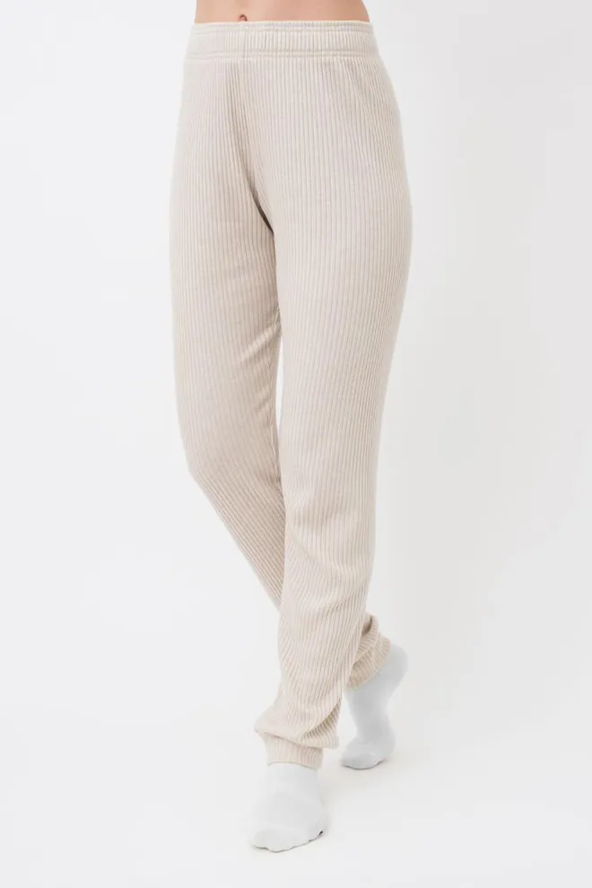 Штани з манжетами в рубчик WARMLY TOUCH 4308/150 Giulia (light beige), бежевий