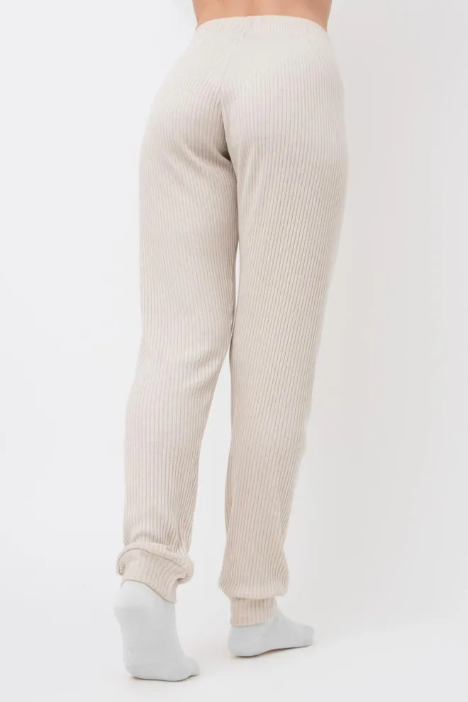 Штани з манжетами в рубчик WARMLY TOUCH 4308/150 Giulia (light beige), бежевий