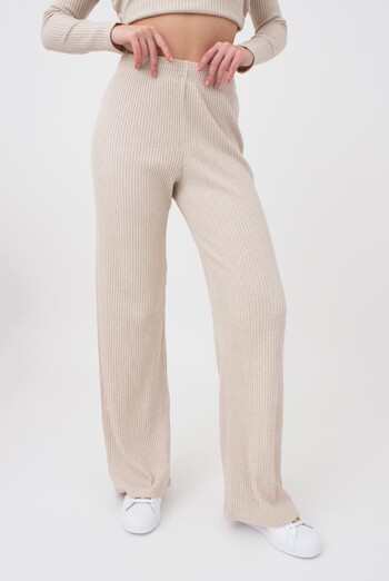 Штани кльош в рубчик WARMLY TOUCH 4319/150 (milk), бежевий