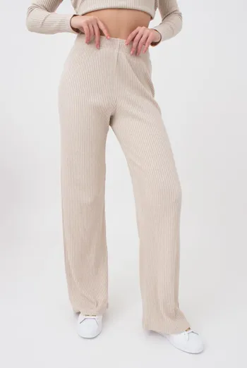 Штаны клёш в рубчик WARMLY TOUCH 4319/150 Giulia (milk), бежевый