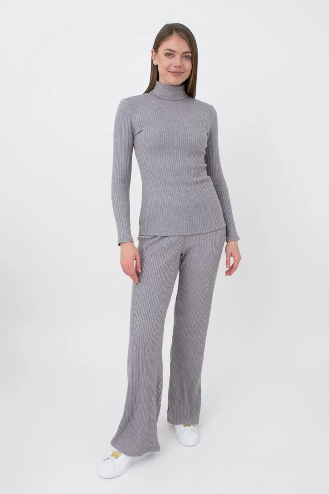 Штаны клёш в рубчик WARMLY TOUCH 4319/150 Giulia (grey), серый