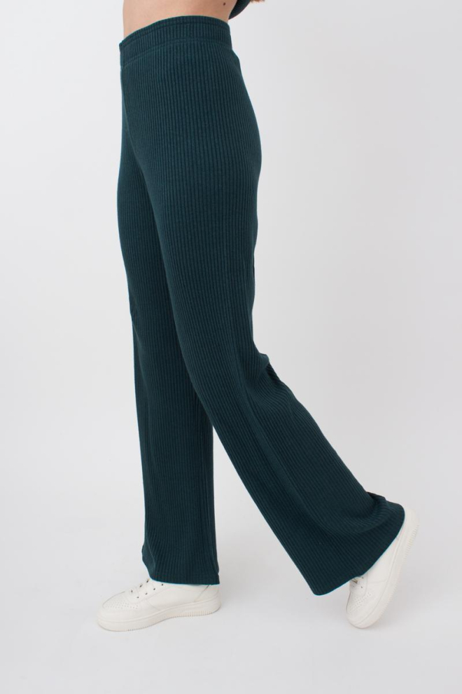 Штани кльош в рубчик WARMLY TOUCH 4319/150 Giulia (ocean), зелений