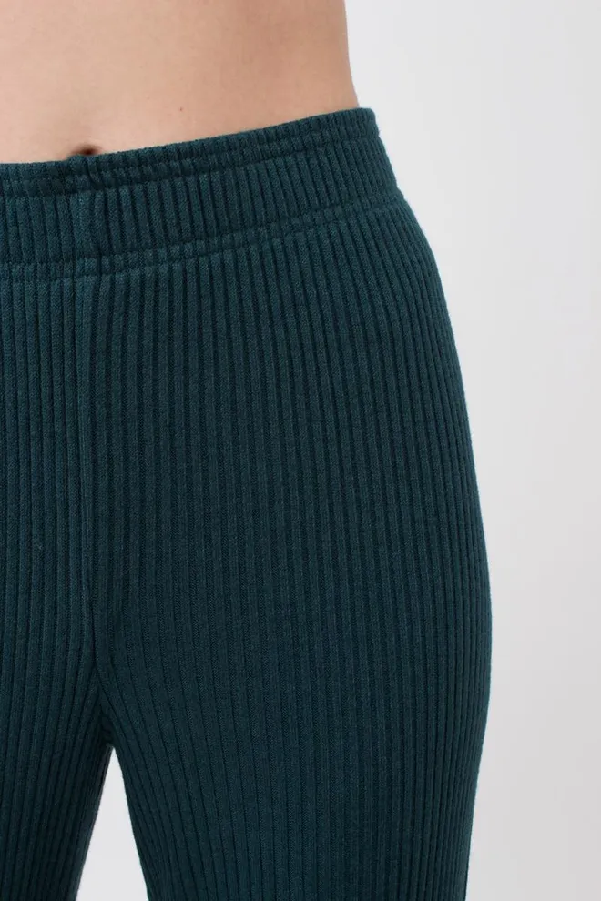 Штаны клёш в рубчик WARMLY TOUCH 4319/150 Giulia (ocean), зеленый
