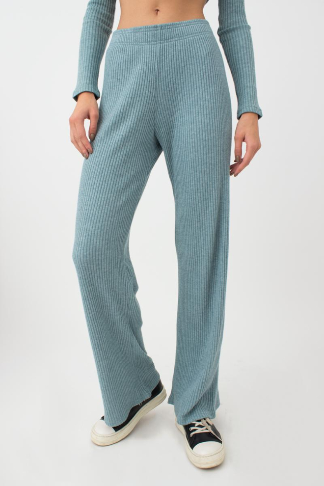 Штани кльош в рубчик WARMLY TOUCH 4319/150 Giulia (mint green), зелений