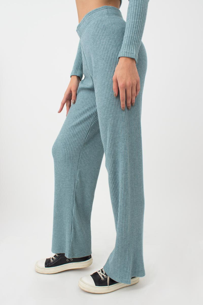Штани кльош в рубчик WARMLY TOUCH 4319/150 Giulia (mint green), зелений