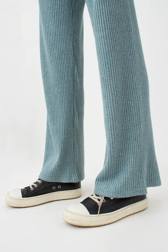 Штани кльош в рубчик WARMLY TOUCH 4319/150 Giulia (mint green), зелений