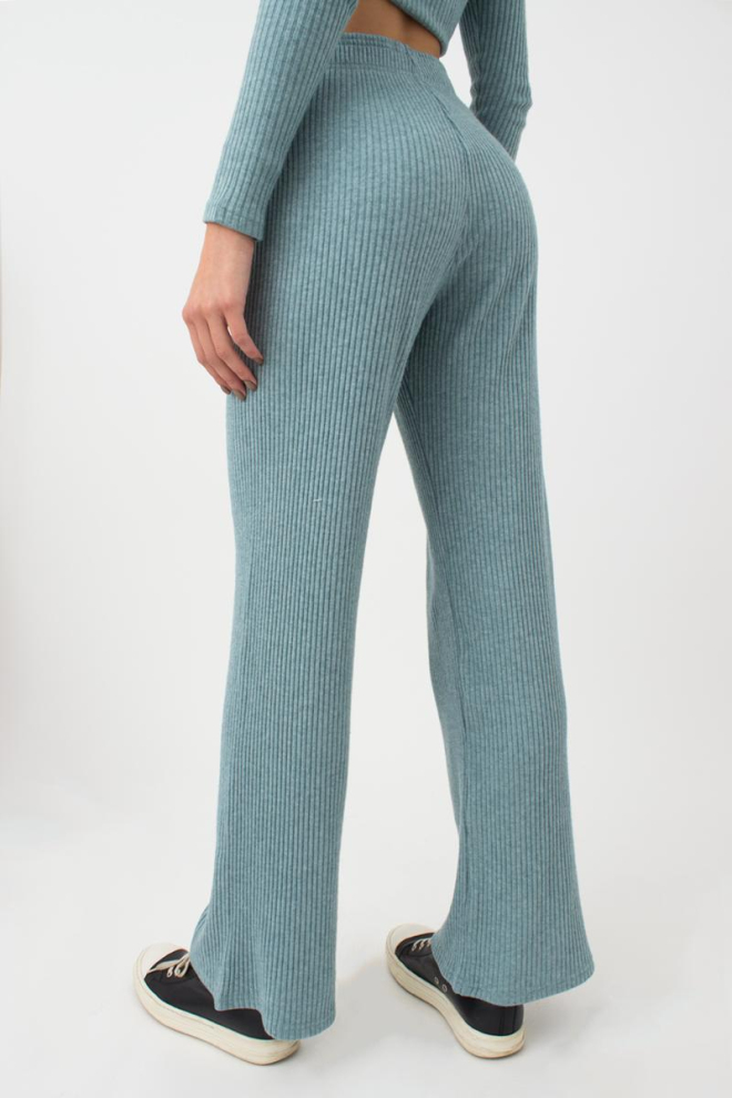 Штани кльош в рубчик WARMLY TOUCH 4319/150 Giulia (mint green), зелений