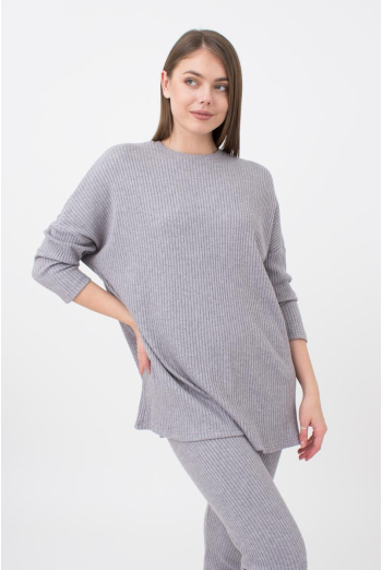 Кофта довга у рубчик Warmly Touch 4412/150 Giulia (grey)
