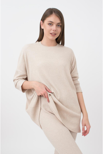 Кофта довга у рубчик Warmly Touch 4412/150 Giulia (milk)