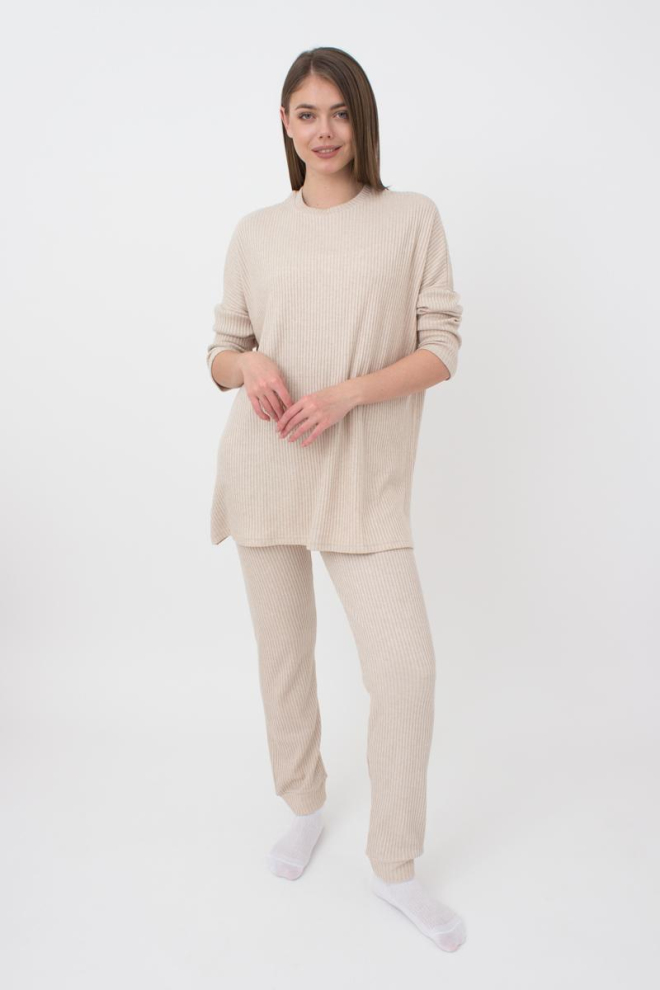 Кофта довга у рубчик Warmly Touch 4412/150 Giulia (milk)