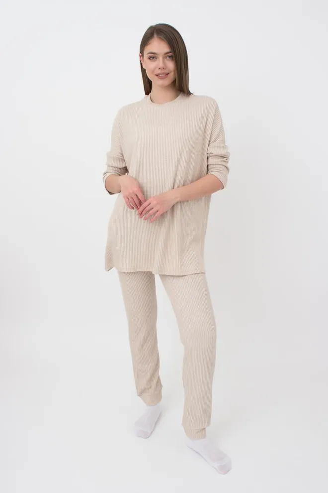 Кофта длинная в рубчик Warmly Touch 4412/150 Giulia (milk)