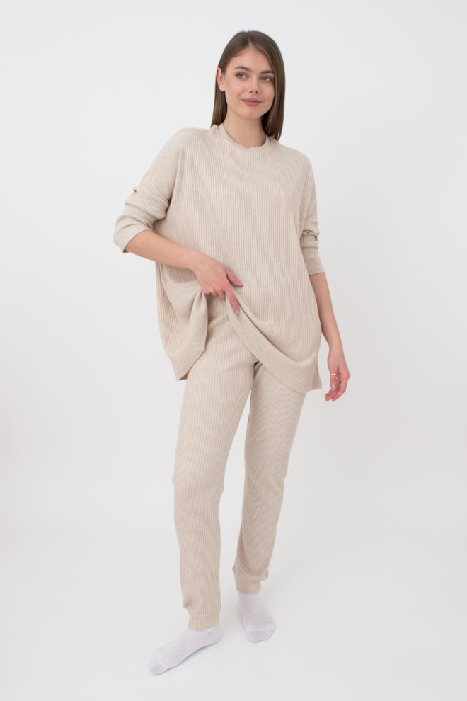 Кофта довга у рубчик Warmly Touch 4412/150 Giulia (milk)