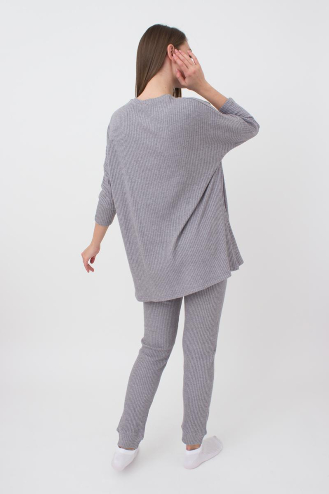 Кофта довга у рубчик Warmly Touch 4412/150 Giulia (grey)