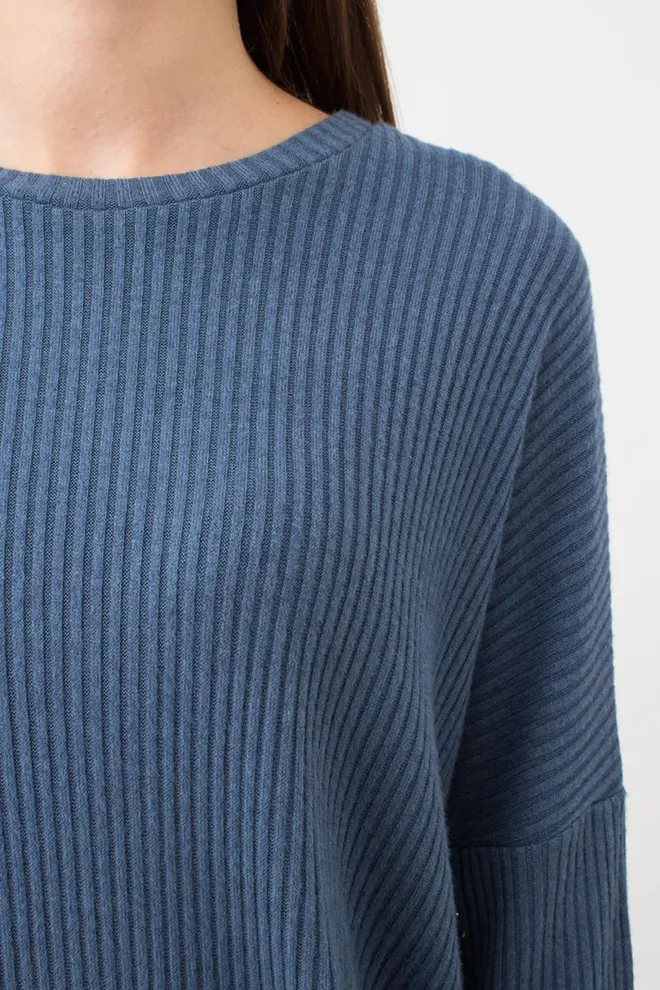 Кофта длинная в рубчик Warmly Touch 4412/150 Giulia (epruse)