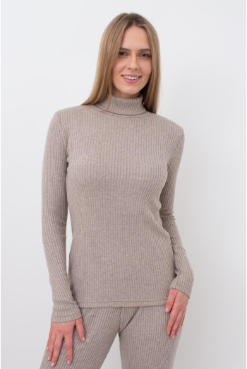 Кофта водолазка в рубчик WARMLY TOUCH 4904/150 Giulia (dark beige), бежевый Кофта водолазка в рубчик WARMLY TOUCH 4904/150 Giulia (dark beige), бежевый