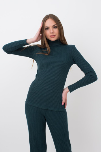 Кофта водолазка в рубчик WARMLY TOUCH 4904/150 Giulia (ocean), зелений