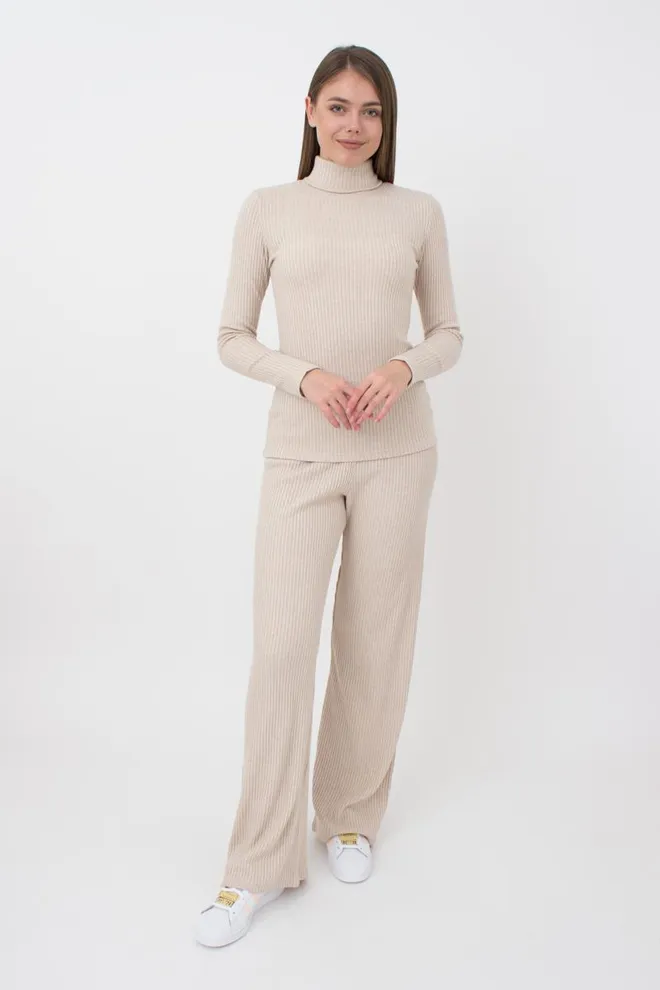 Кофта водолазка в рубчик WARMLY TOUCH 4904/150 Giulia (milk), бежевый