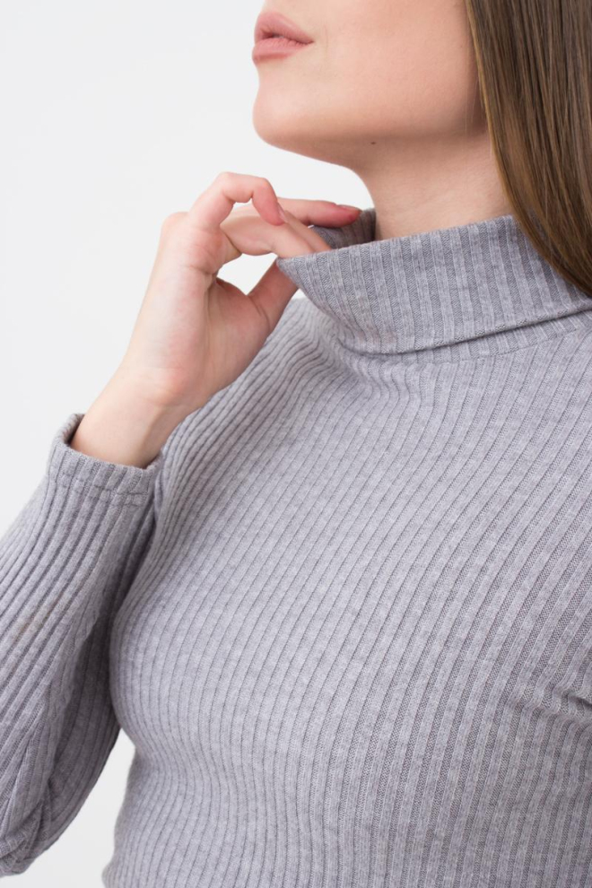 Кофта водолазка в рубчик WARMLY TOUCH 4904/150 Giulia (grey), сірий
