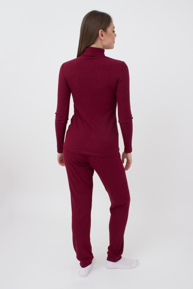Кофта водолазка в рубчик WARMLY TOUCH 4904/150 Giulia (bordo), бордовий