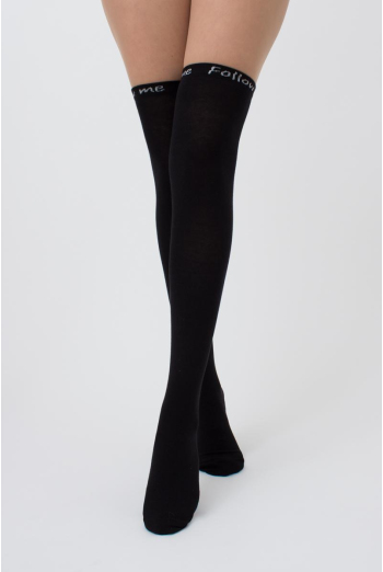 Гольфы ботфорты хлопковые с надписью WB1 fashion 010 Giulia (black) Гольфы ботфорты хлопковые с надписью WB1 fashion 010 Giulia (black)