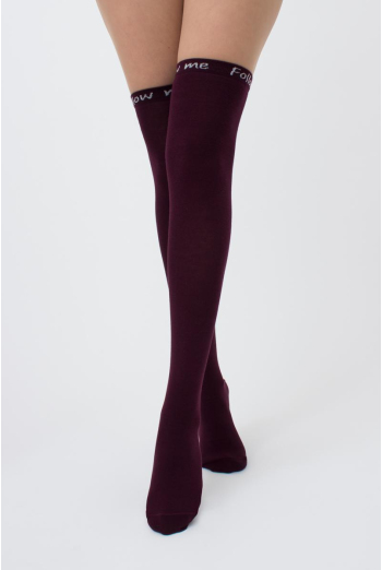 Гольфы ботфорты хлопковые с надписью WB1 fashion 010 Giulia (vintage grape) Гольфы ботфорты хлопковые с надписью WB1 fashion 010 Giulia (vintage grape)