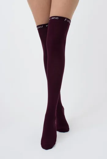 Гольфы ботфорты хлопковые с надписью WB1 fashion 010 Giulia (vintage grape) Гольфы ботфорты хлопковые с надписью WB1 fashion 010 Giulia (vintage grape)