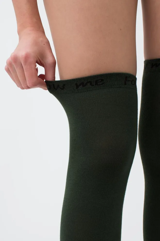 Гольфи ботфорти бавовняні з написом WB1 fashion 010 Giulia (khaki)