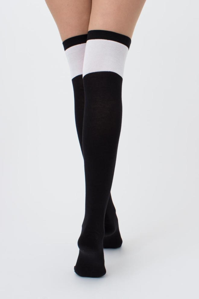 Гольфи ботфорти бавовняні з написом WB1 fashion 014 Giulia (black)