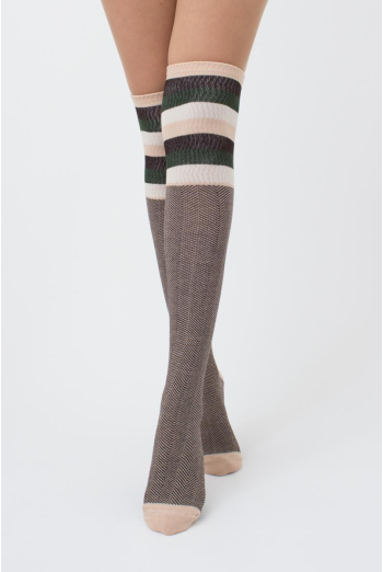 Гольфы ботфорты хлопковые с рисунком WB1 fashion strong 003 Giulia (powder puff) Гольфы ботфорты хлопковые с рисунком WB1 fashion strong 003 Giulia (powder puff)