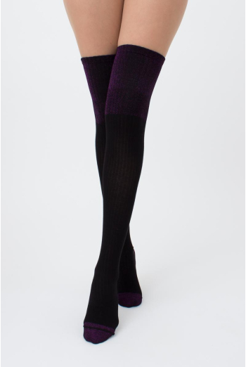 Гольфы ботфорты с люрексом WB1 lurex rib strong 001 Giulia (black/shiny pink metallic) Гольфы ботфорты с люрексом WB1 lurex rib strong 001 Giulia (black/shiny pink metallic)