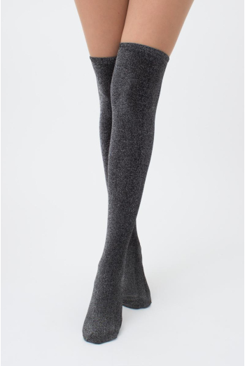 Гольфы ботфорты с люрексом WB1 lurex pa 001 Giulia (black/silver metallic) Гольфы ботфорты с люрексом WB1 lurex pa 001 Giulia (black/silver metallic)