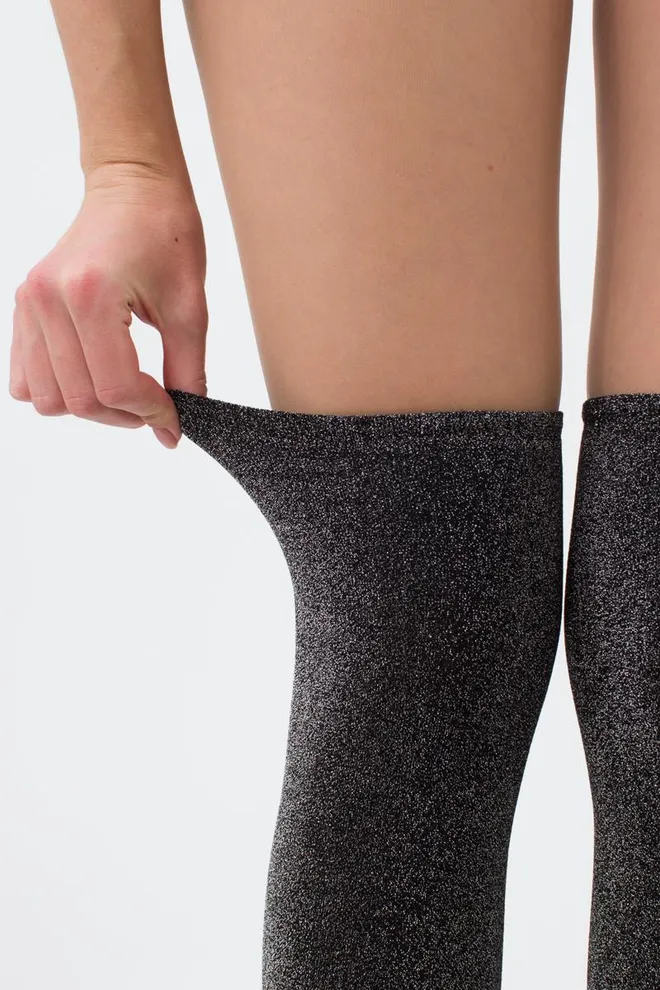 Гольфи ботфорти з люрексом WB1 lurex pa 001 Giulia (black/silver metallic)