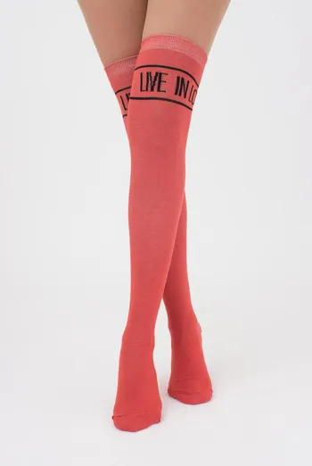 Гольфы ботфорты хлопковые с надписью WB1 text 002 Giulia (ginger) Гольфы ботфорты хлопковые с надписью WB1 text 002 Giulia (ginger)