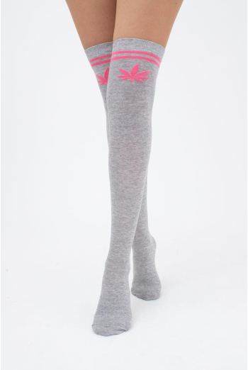 Гольфи ботфорти бавовняні з малюнком WBM-004 (WGL-004 melange gamb) Giulia (light grey melange/rose) Гольфи ботфорти бавовняні з малюнком WBM-004 (WGL-004 melange gamb) Giulia (light grey melange/rose)