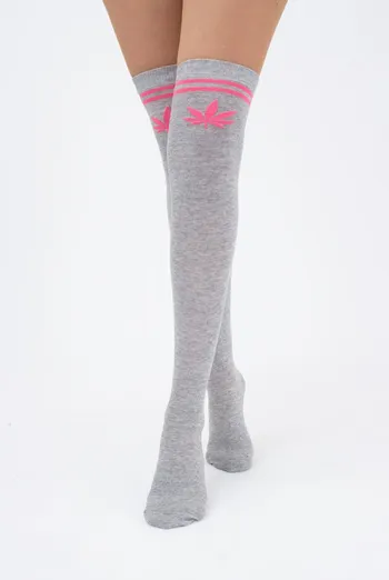 Гольфы ботфорты хлопковые с рисунком WBM-004 (WGL-004 melange gamb) Giulia (light grey melange/rose) Гольфы ботфорты хлопковые с рисунком WBM-004 (WGL-004 melange gamb) Giulia (light grey melange/rose)