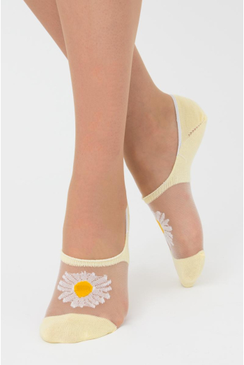 Шкарпетки слідки жіночі Wf1 cristal 002 Giulia (light yellow)