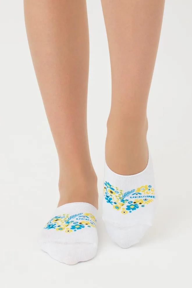 Шкарпетки слідки жіночі з принтом Wf1 Ukr 002 Giulia (white)