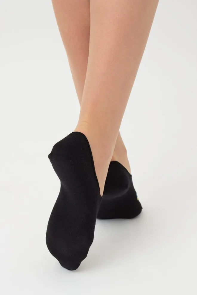 Шкарпетки слідки жіночі з принтом Wf1 Ukr 002 Giulia (black)