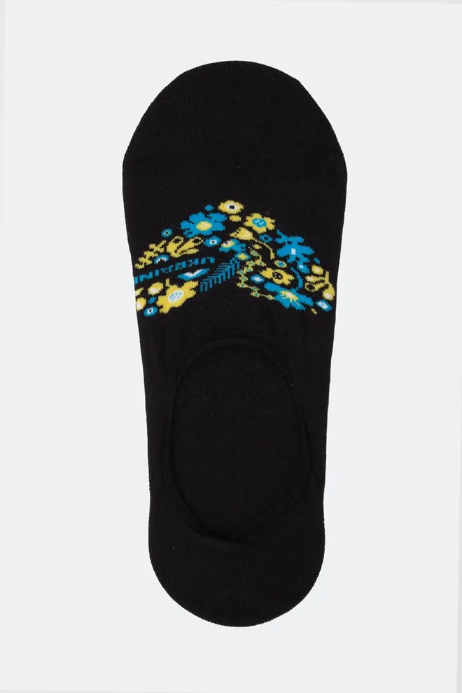 Шкарпетки слідки жіночі з принтом Wf1 Ukr 002 Giulia (black)