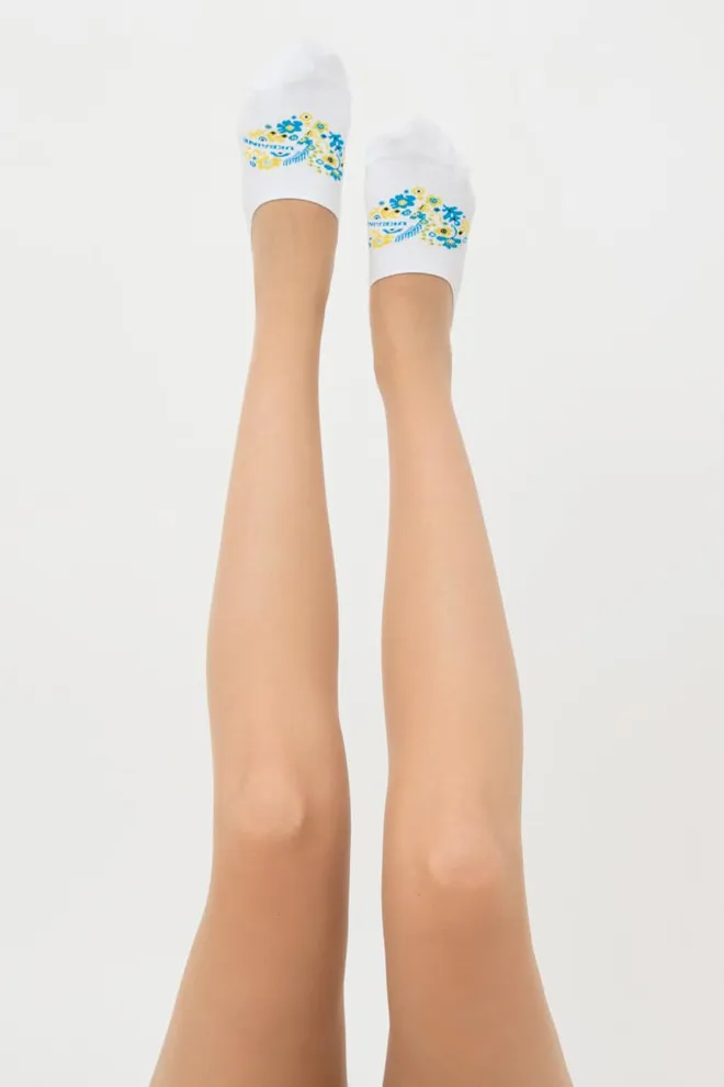 Шкарпетки слідки жіночі з принтом Wf1 Ukr 002 Giulia (white)